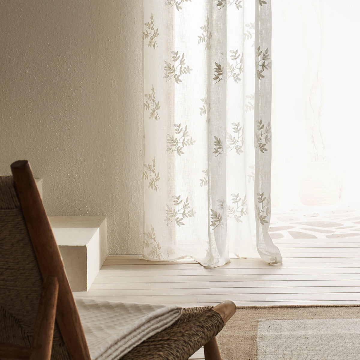 Curtain with grommet 140x280cm Leaf Offwhite AW24 532/05