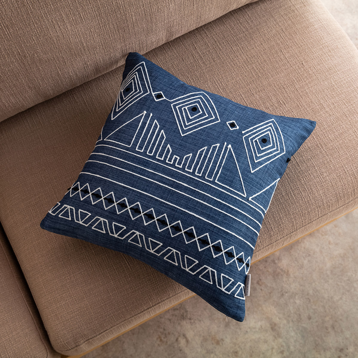 Μαξιλαροθήκη 43x43cm Edna Blue Jean 162