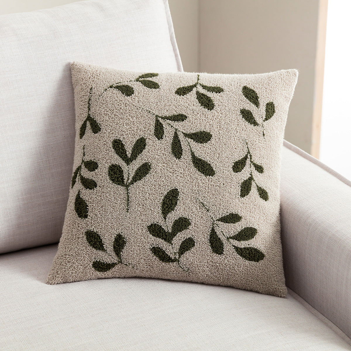 Pillowcase 43x43cm Herbal Beige/Pine Green 705/ 06