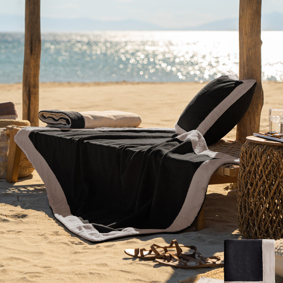 Πετσέτα θαλάσσης 90x170cm Black Coal/Sand 519/14