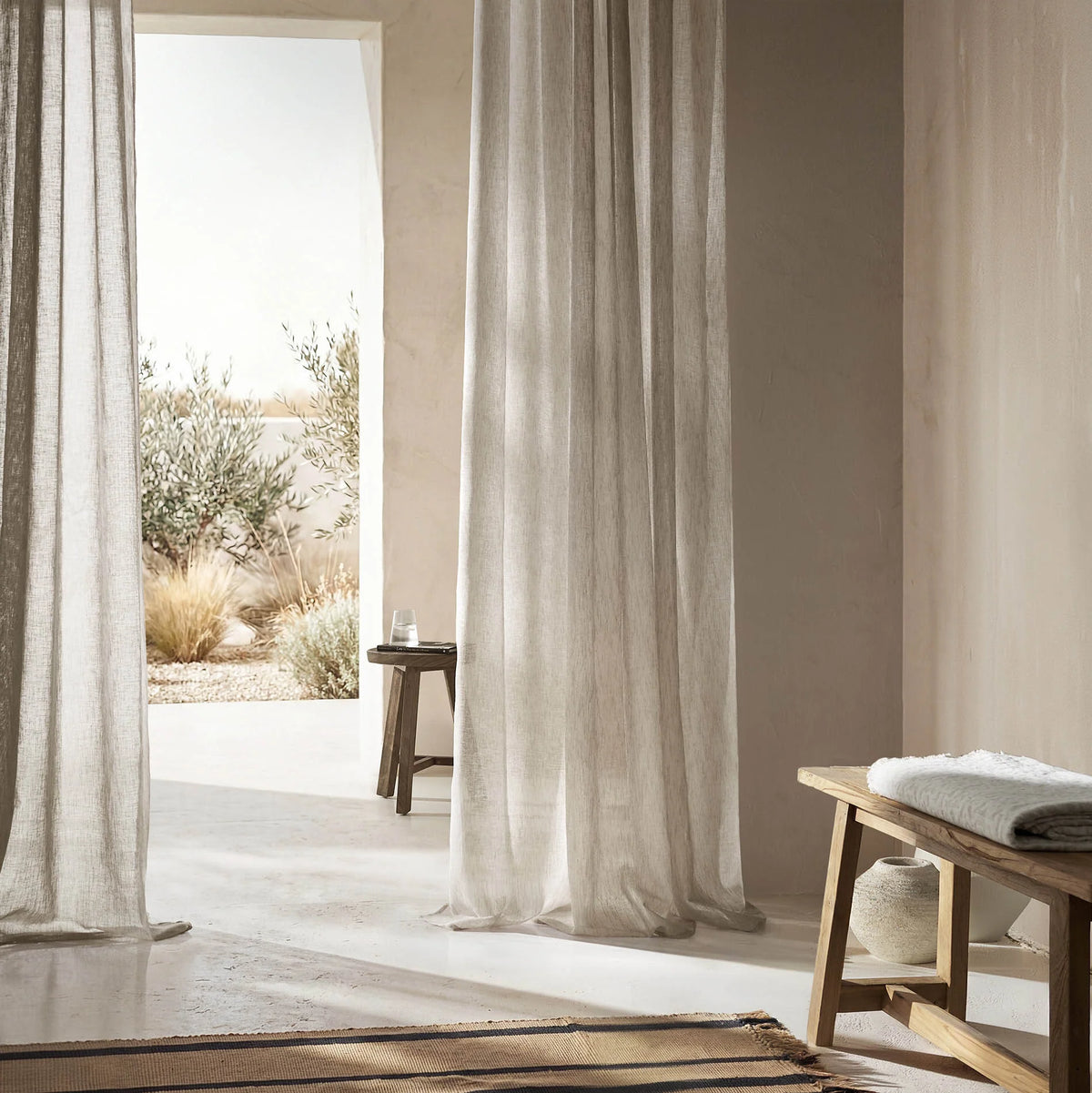 Combe Cloud Grey 502 Curtain with Studs