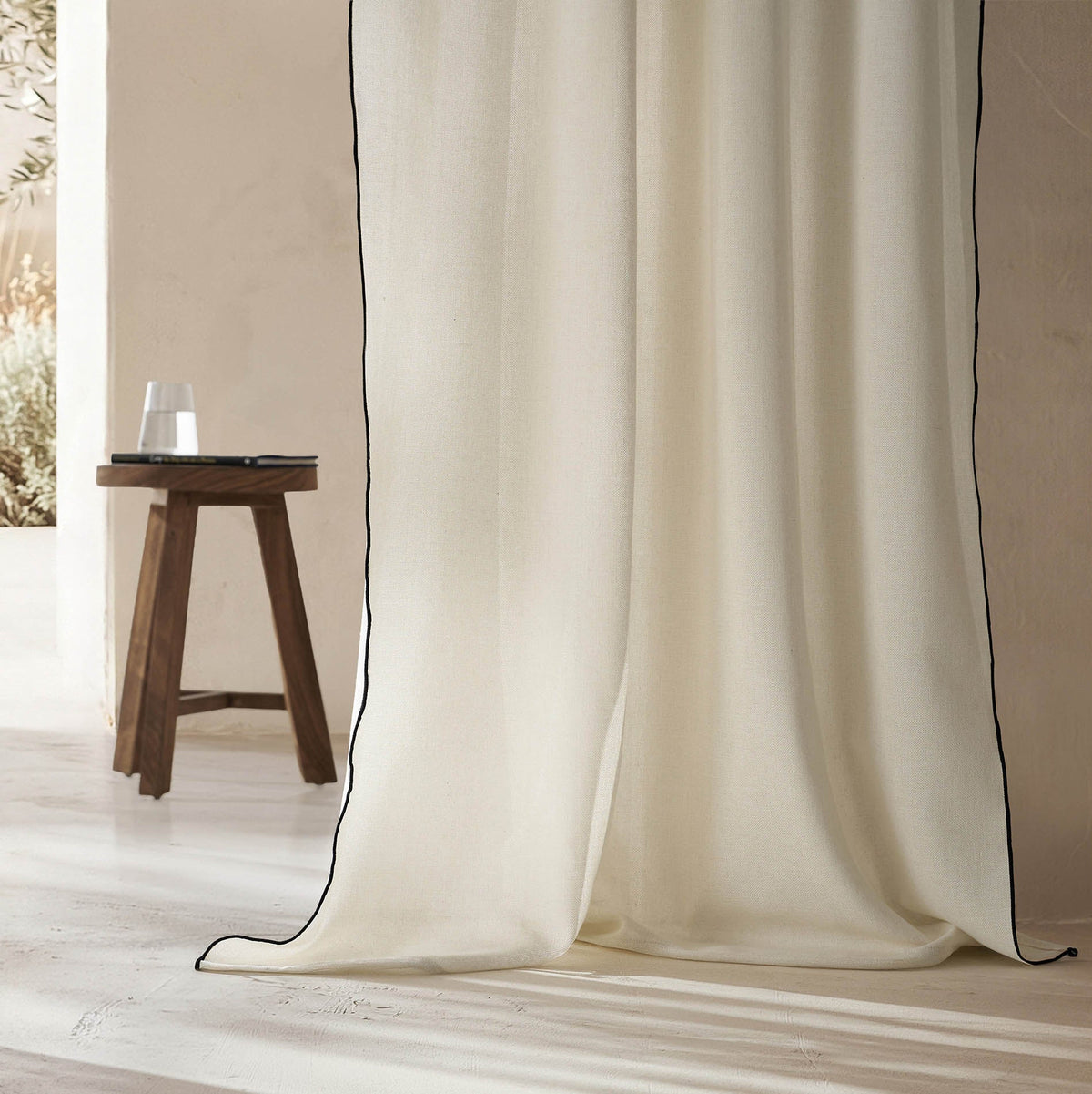 Κουρτίνα με σιρίτι 140x280cm Nedda Black 614