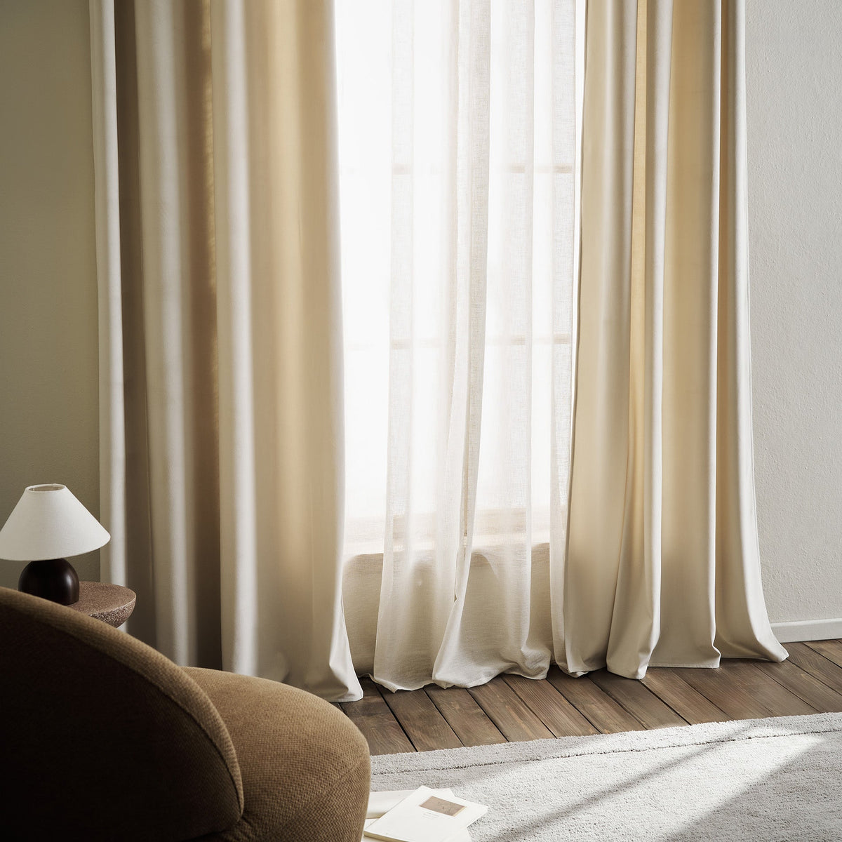 Curtain with slats 140x280cm Winter Moon ecru 711/05
