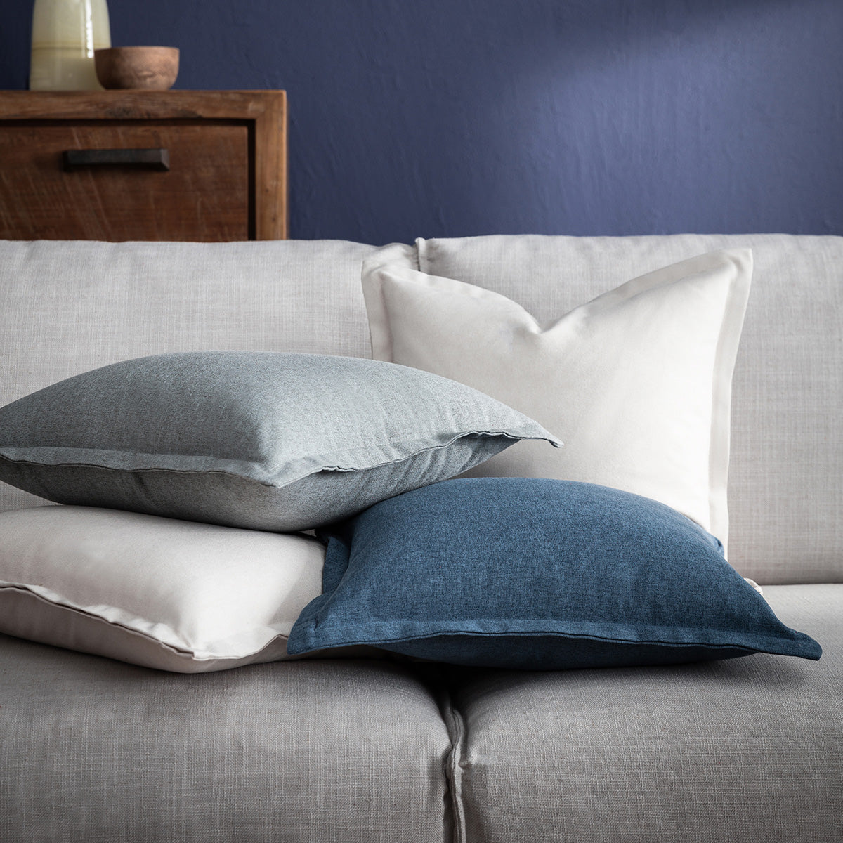 Μαξιλαροθήκη 43x43cm Isolde Jean Blue 460