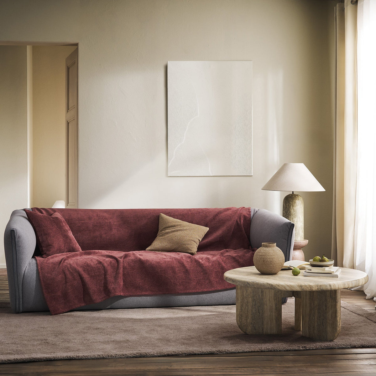 Nimbus Red Leather Throw 447/31