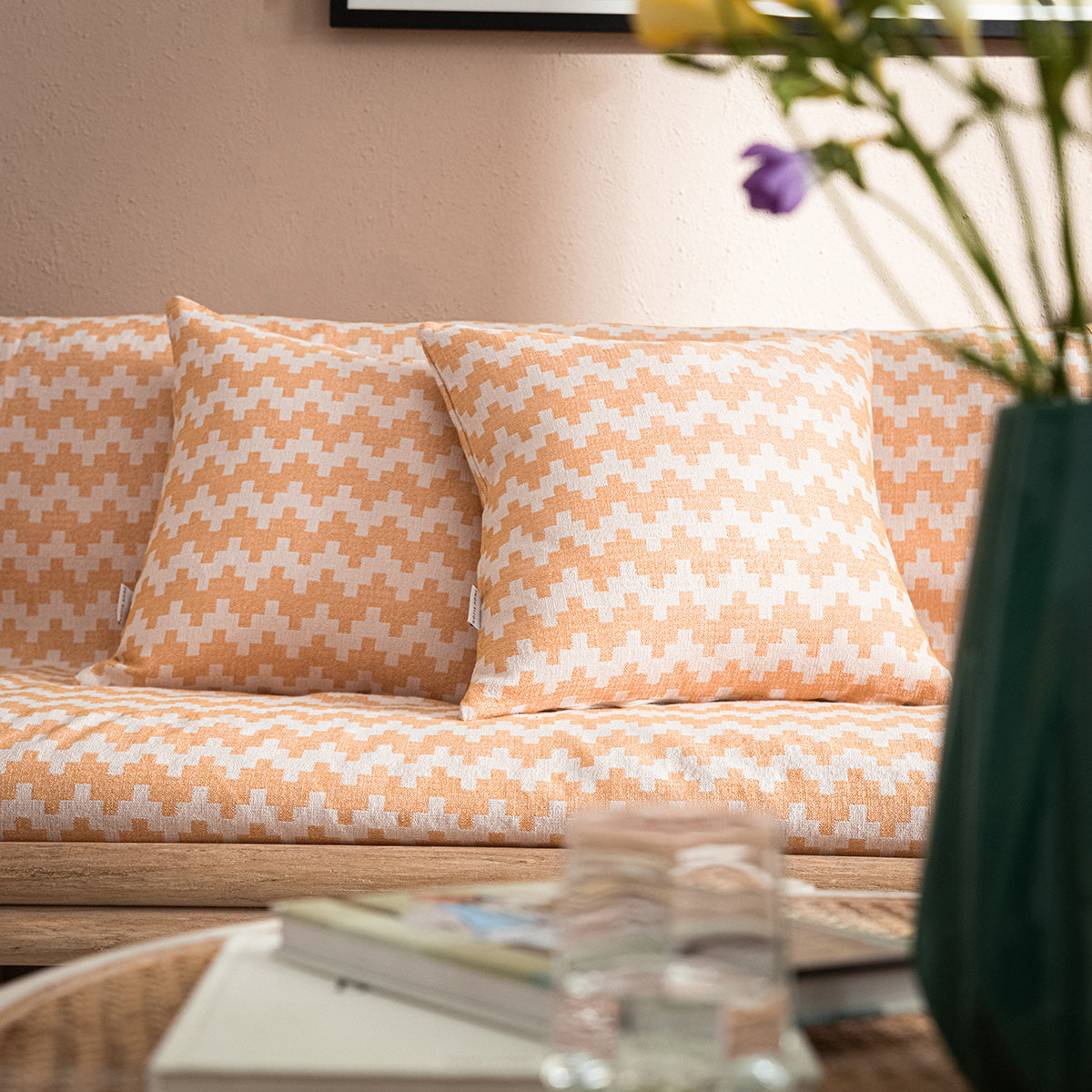 Three-seater Throw 180X310cm Summer waves Honey Brown 466/ 12