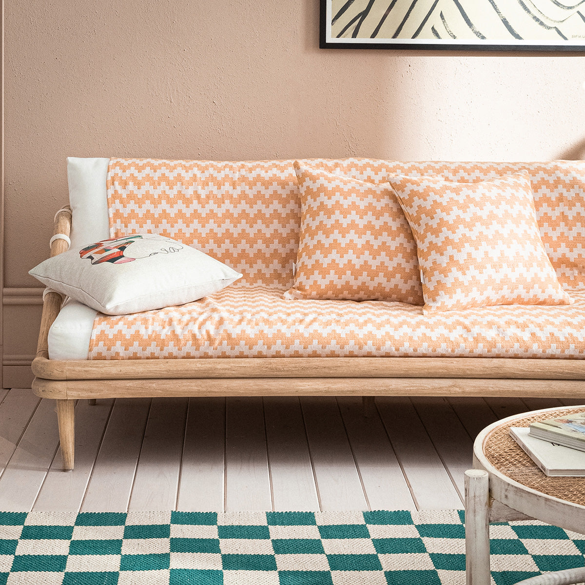 Three-seater Throw 180X310cm Summer waves Honey Brown 466/ 12