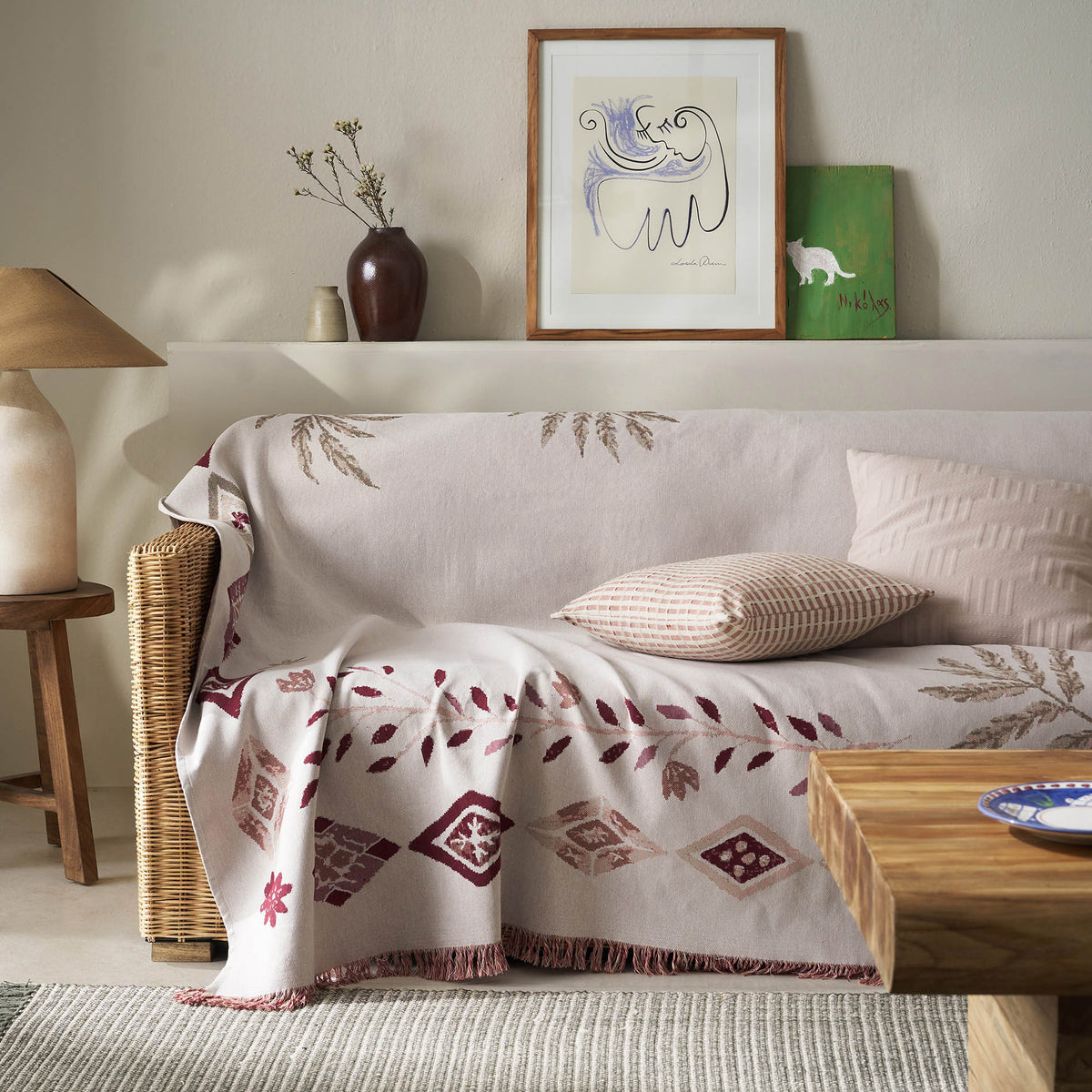 sofa throw decoration 180x210cm Ishara Cherry 573/02