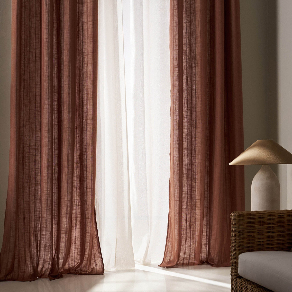 Κουρτίνα με τρουκς 140x280cm Nysera Rust 705