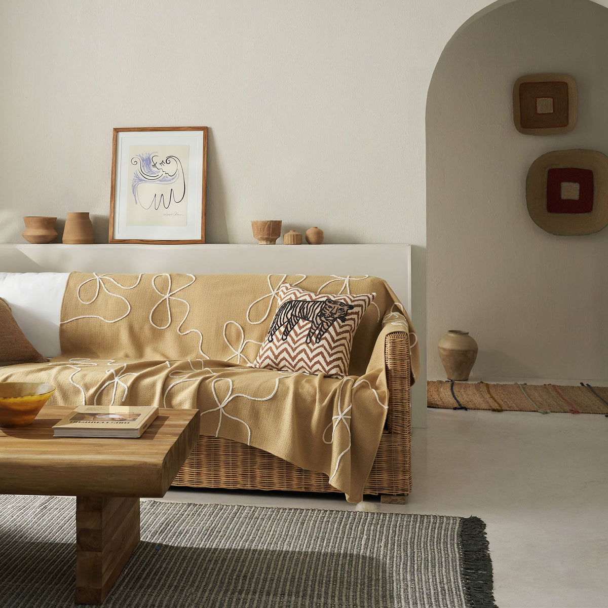 Ριχτάρι διακόσμησης 140x180cm Elowen Warm Beige 505