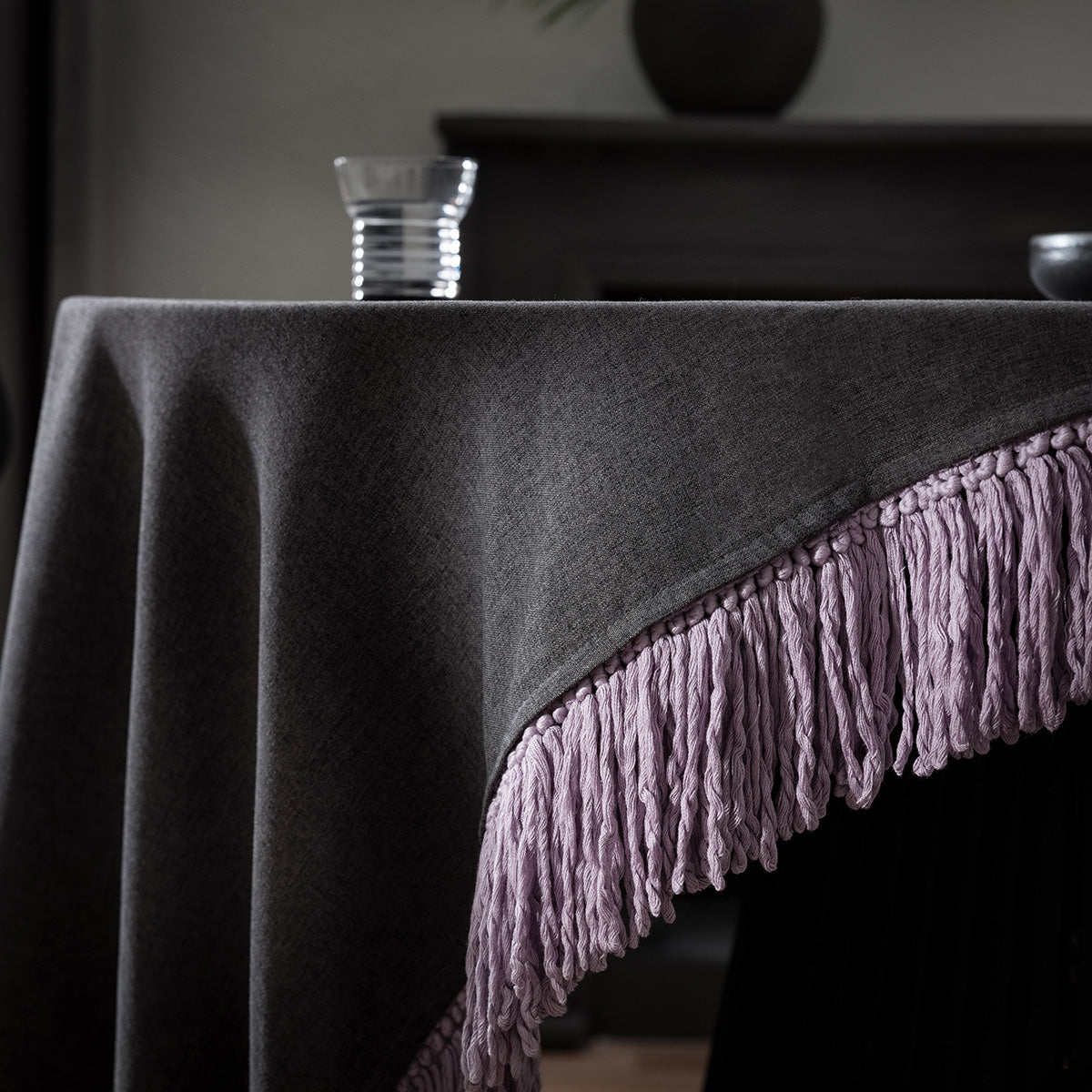 Τραπεζομάντηλο 165x165cm Cersei Carbon Black 453/14